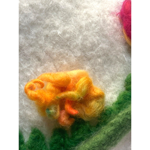 Hand Crafted Felted Wool Hat RAINBOW FLOWERS Bucket Style - Picture 4 of 7